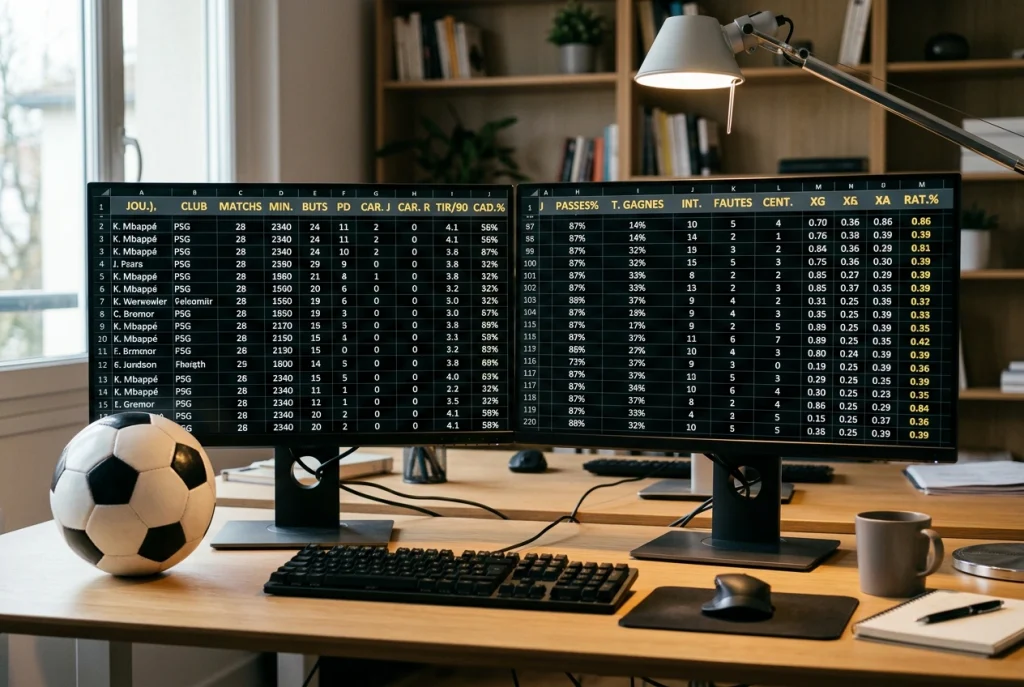 Tableau de statistiques Premier League pour l'analyse des paris sportifs
